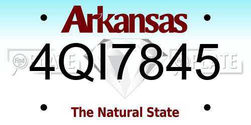 4QI7845 Arkansas License Plate