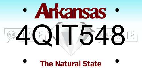 4QIT548 Arkansas License Plate