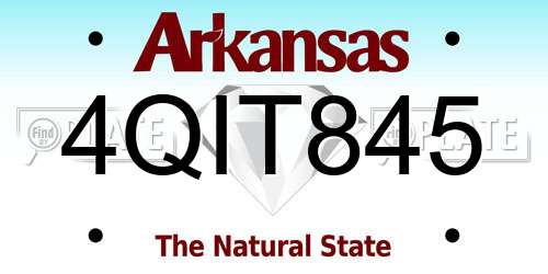 4QIT845 Arkansas License Plate