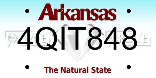 4QIT848 Arkansas License Plate