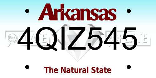 4QIZ545 Arkansas License Plate
