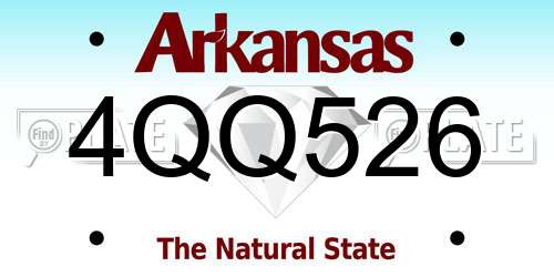 4QQ526 Arkansas License Plate