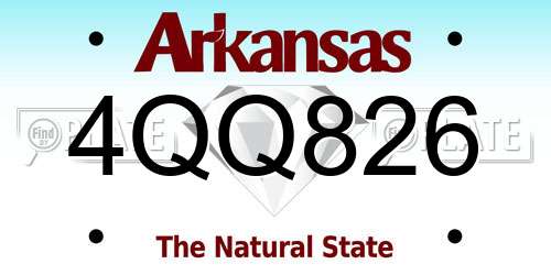 4QQ826 Arkansas License Plate