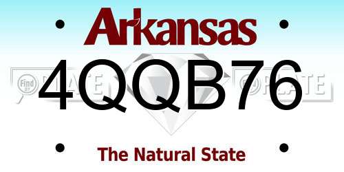 4QQB76 Arkansas License Plate