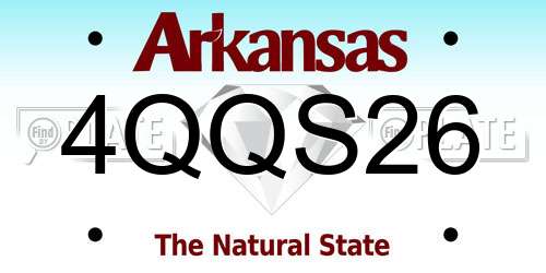 4QQS26 Arkansas License Plate