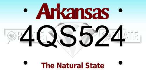 4QS524 Arkansas License Plate