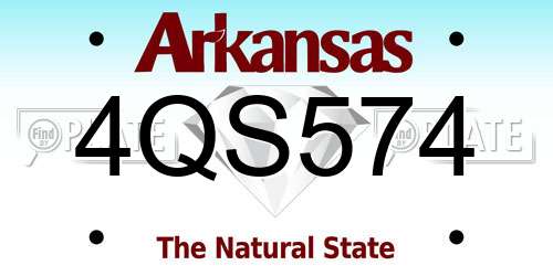 4QS574 Arkansas License Plate
