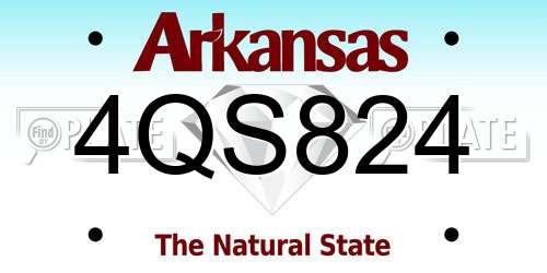 4QS824 Arkansas License Plate
