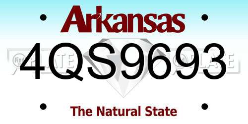 4QS9693 Arkansas License Plate