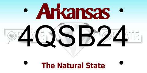 4QSB24 Arkansas License Plate