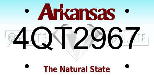 4QT2967 Arkansas License Plate