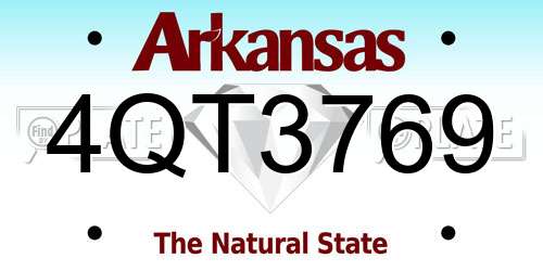 4QT3769 Arkansas License Plate