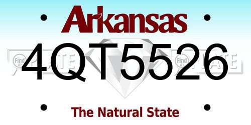 4QT5526 Arkansas License Plate