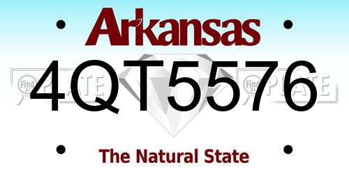 4QT5576 Arkansas License Plate