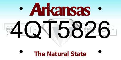 4QT5826 Arkansas License Plate