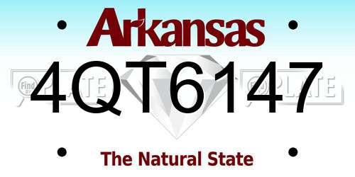 4QT6147 Arkansas License Plate