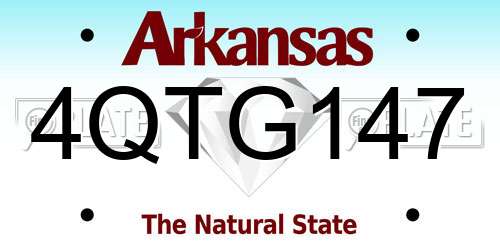 4QTG147 Arkansas License Plate