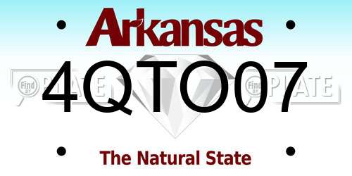 4QTO07 Arkansas License Plate