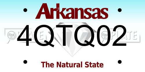 4QTQ02 Arkansas License Plate