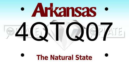 4QTQ07 Arkansas License Plate