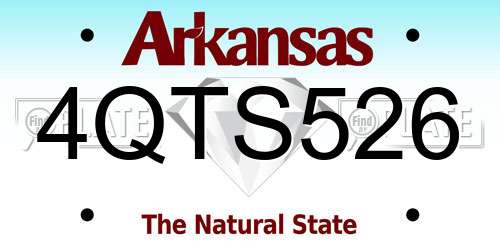 4QTS526 Arkansas License Plate