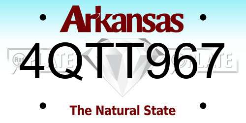 4QTT967 Arkansas License Plate