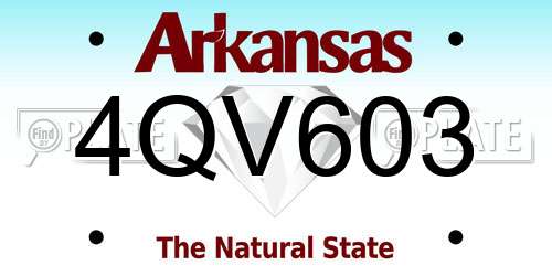 4QV603 Arkansas License Plate