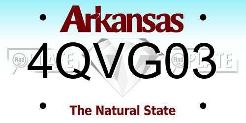 4QVG03 Arkansas License Plate