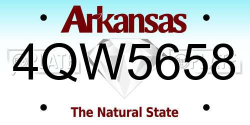 4QW5658 Arkansas License Plate