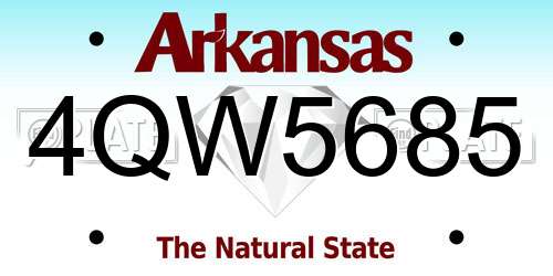 4QW5685 Arkansas License Plate