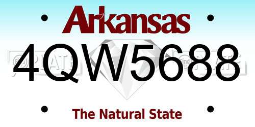 4QW5688 Arkansas License Plate