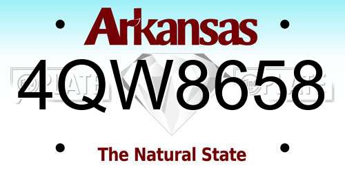 4QW8658 Arkansas License Plate