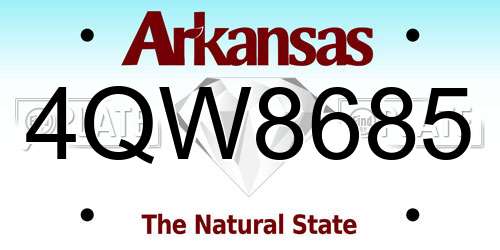 4QW8685 Arkansas License Plate