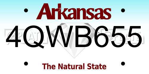 4QWB655 Arkansas License Plate