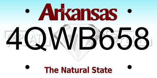 4QWB658 Arkansas License Plate