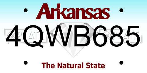 4QWB685 Arkansas License Plate