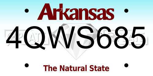 4QWS685 Arkansas License Plate