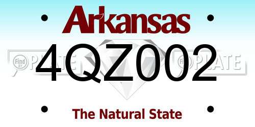 4QZ002 Arkansas License Plate