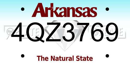4QZ3769 Arkansas License Plate