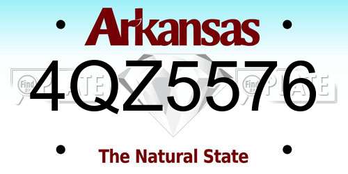 4QZ5576 Arkansas License Plate