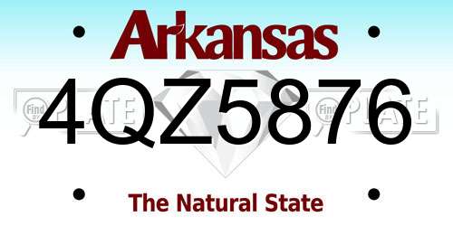 4QZ5876 Arkansas License Plate