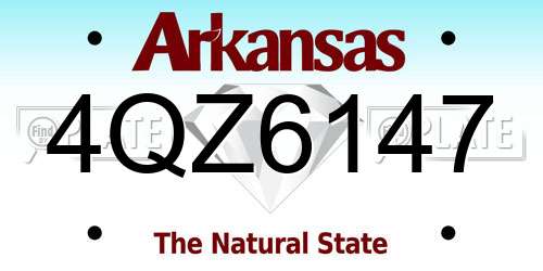 4QZ6147 Arkansas License Plate