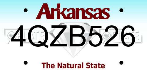 4QZB526 Arkansas License Plate