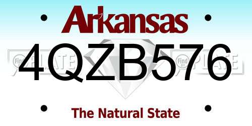 4QZB576 Arkansas License Plate