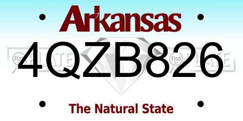 4QZB826 Arkansas License Plate