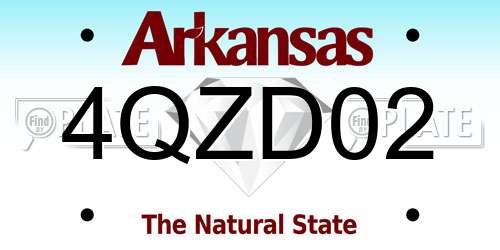 4QZD02 Arkansas License Plate