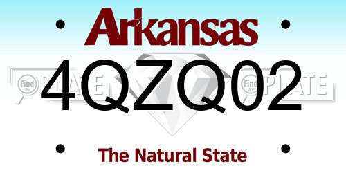 4QZQ02 Arkansas License Plate