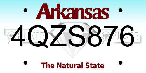 4QZS876 Arkansas License Plate