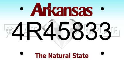 4R45833 Arkansas License Plate
