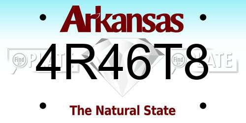 4R46T8 Arkansas License Plate